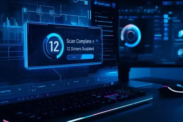 “Driver Booster driver update scan interface on Windows PC”