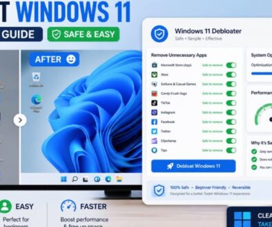 debloat windows 11 safely for beginners showing app removal settings and telemetry reduction toggles