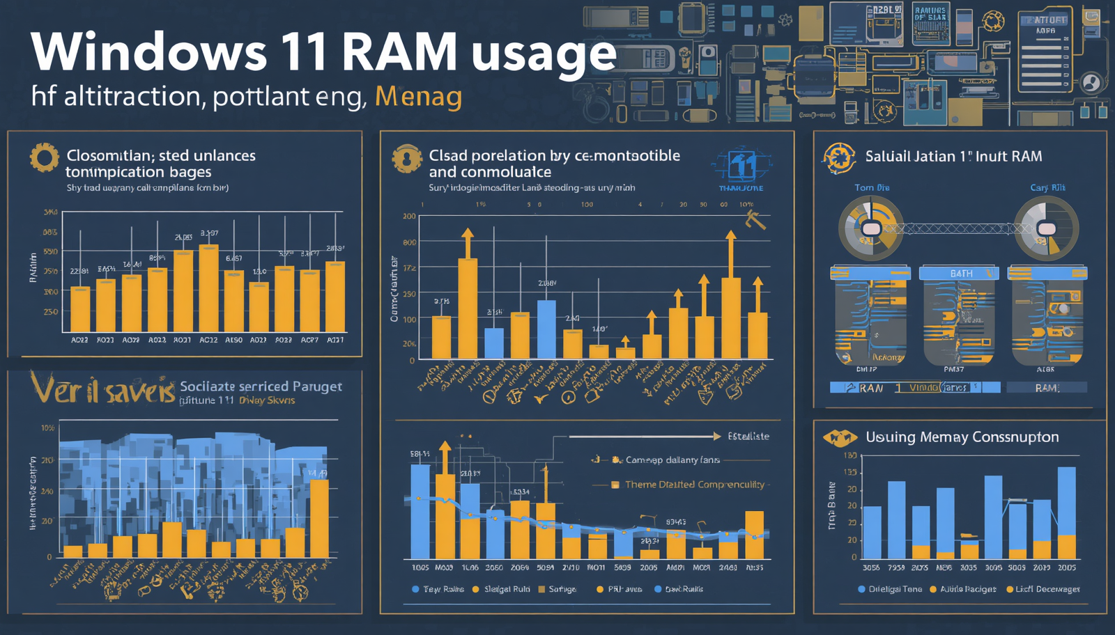 Task Manager screenshot showing RAM usage before and after optimization on 4GB Windows 11 PC