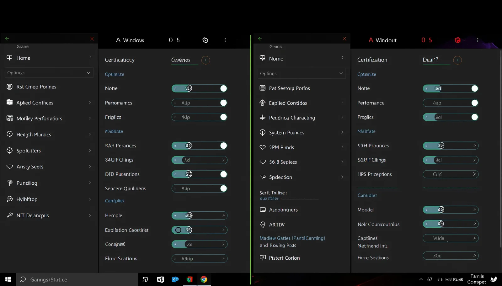 Side-by-side comparison of Windows 11 gaming settings before and after optimization for low-spec hardware"