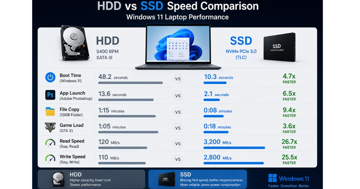 SSD upgrade to speed up Windows 11 on a low-end laptop