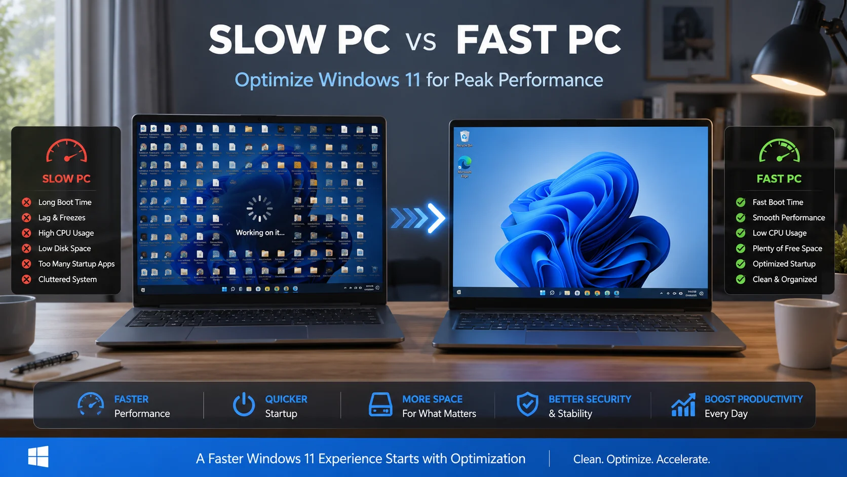 How to speed up Windows 11 on a low-end laptop by fixing common problems